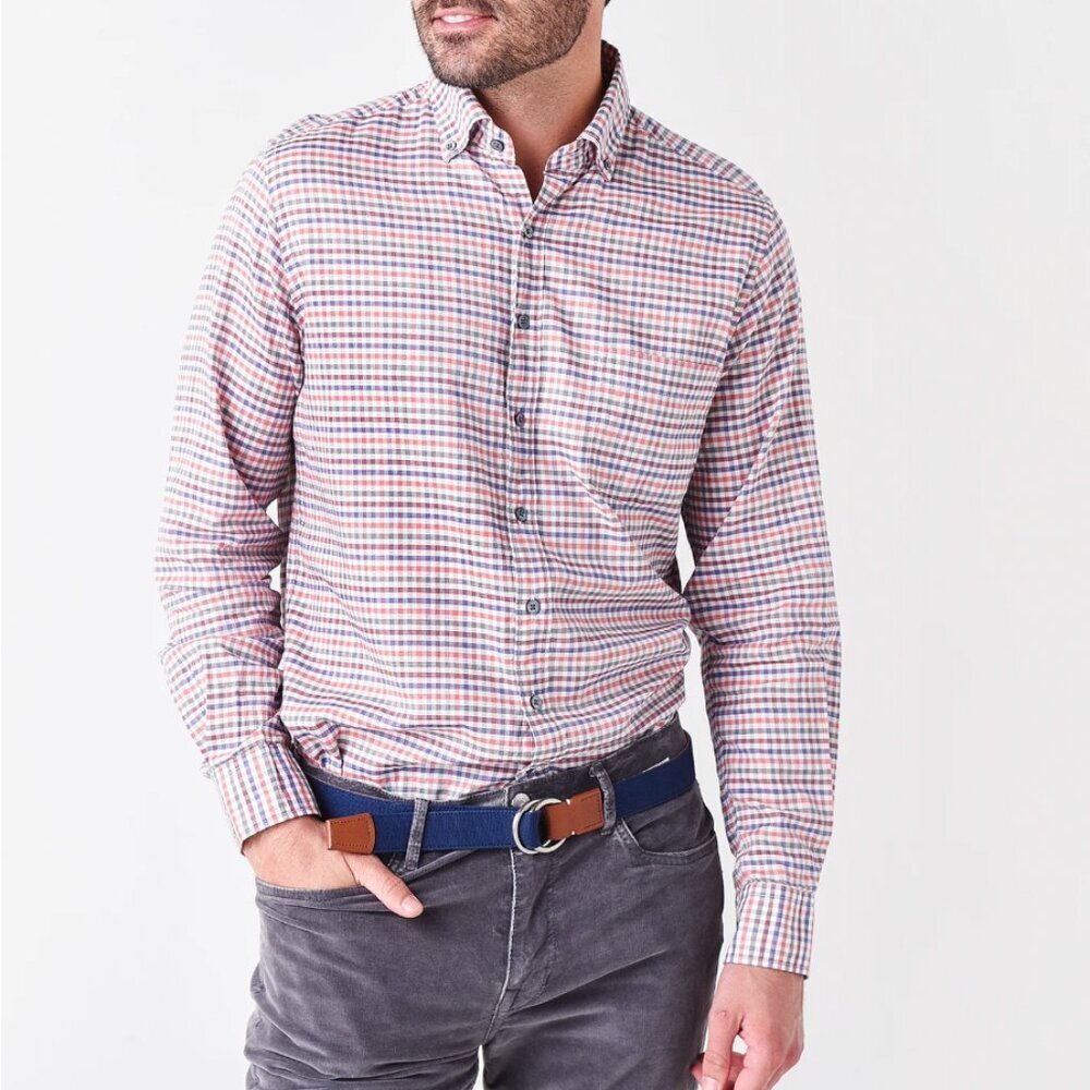 NWT Rodd & Gunn Men's Firth of James Sports Fit Button Down Shirt Redwood